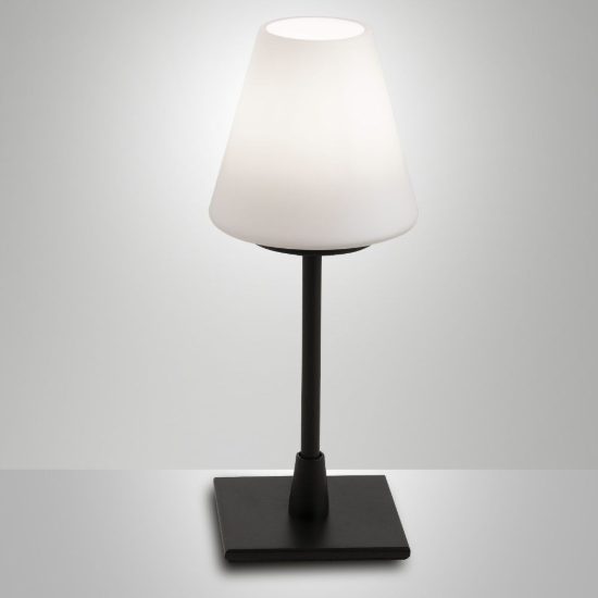 Fabas luce lucy abat-jour per camera da letto nera led 3w dimmerabile