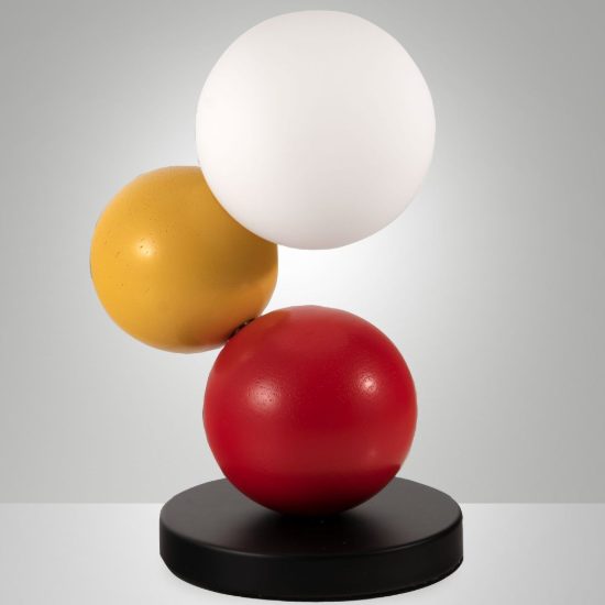 Fabas luce micky lampada da comodino per camera da letto 3w dimmerabile giallo rosso nero