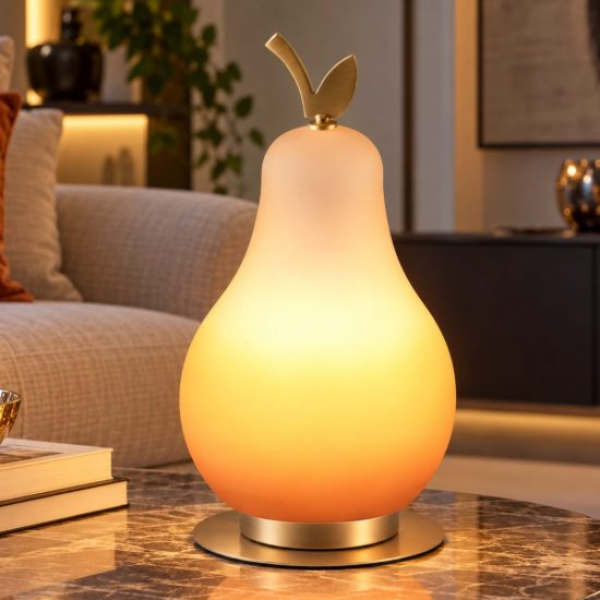 Fabas wilma abat-jour per camera da letto moderna arancio led 8w 3000k