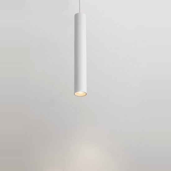 Lampada a sospensione per cucina moderna cilindro bianco h193cm