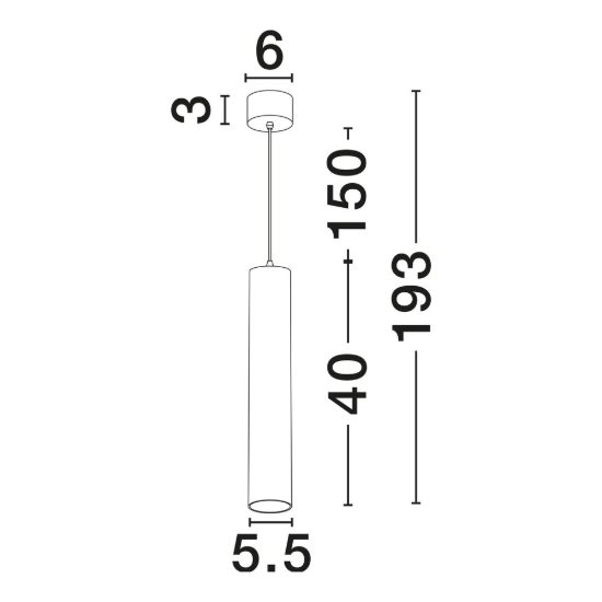 Lampada a sospensione per cucina moderna cilindro bianco h193cm