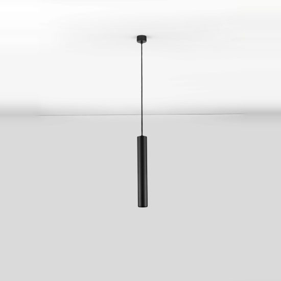 Lampada per cucina moderna cilindro nero a sospensione h193cm
