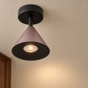 Faretto cono moderno da soffitto marrone caffe ossidato e nero orientabile