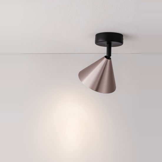 Faretto cono moderno da soffitto marrone caffe ossidato e nero orientabile