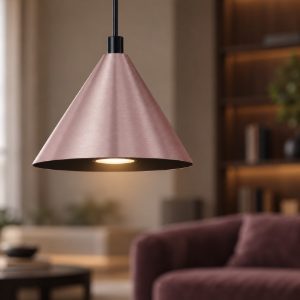 Lampada per cucina moderna cono a sospensione marrone caffe ossidato e nero