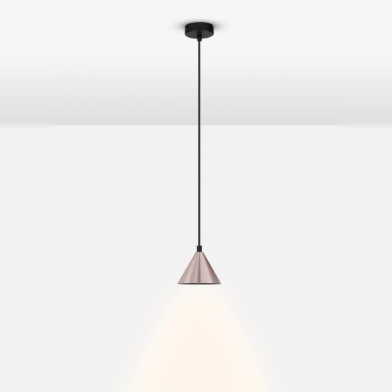 Lampada per cucina moderna cono a sospensione marrone caffè ossidato e nero