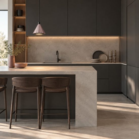 Lampada per cucina moderna cono a sospensione marrone caffè ossidato e nero