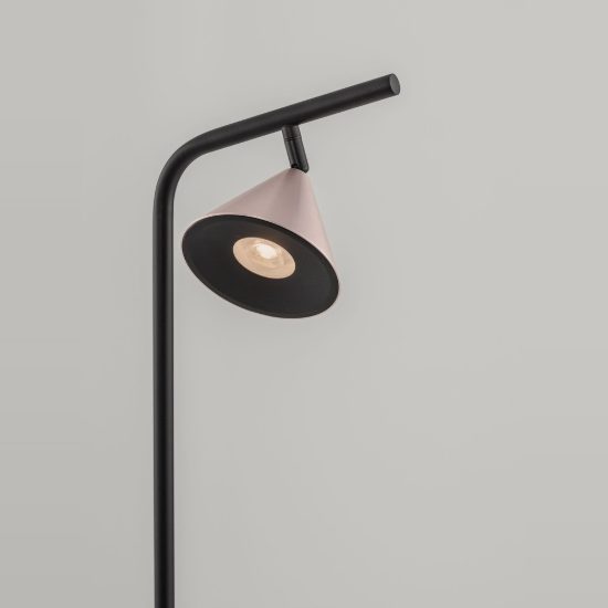 Lampada da terra per lettura da salotto marrone caffè ossidato e nero