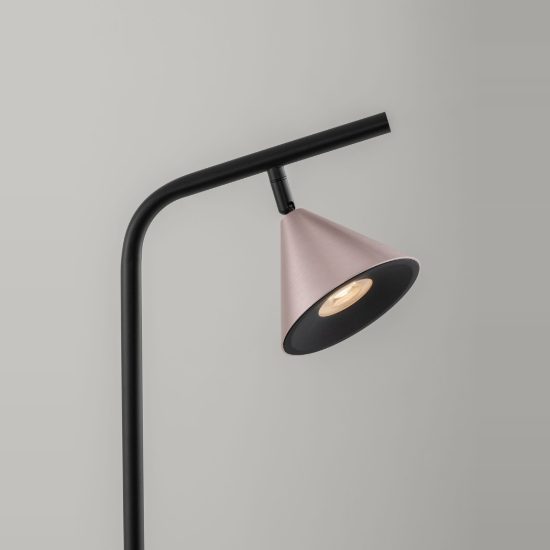Lampada da terra per lettura da salotto marrone caffè ossidato e nero