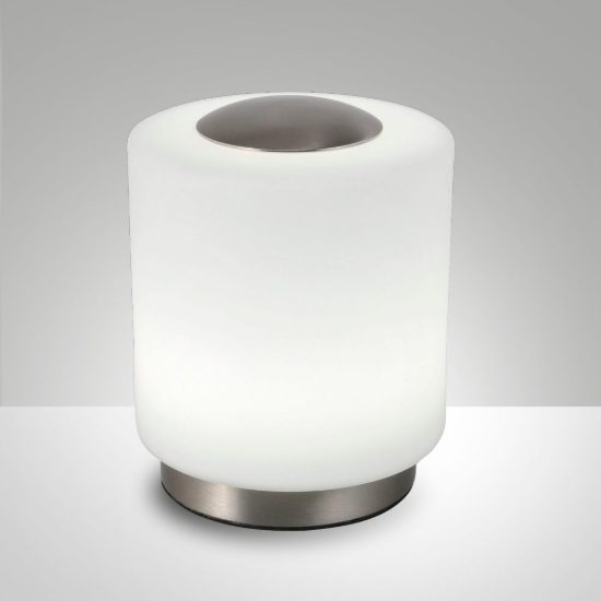 Fabas simi abat-jour per camera da letto nichel satinato led 8w 3000k dimmerabile