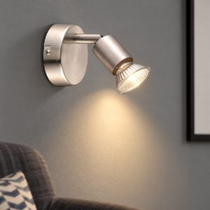 Applique con faretto moderno nichel orientabile