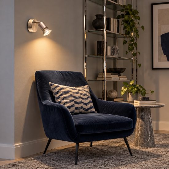 Applique con faretto moderno nichel orientabile