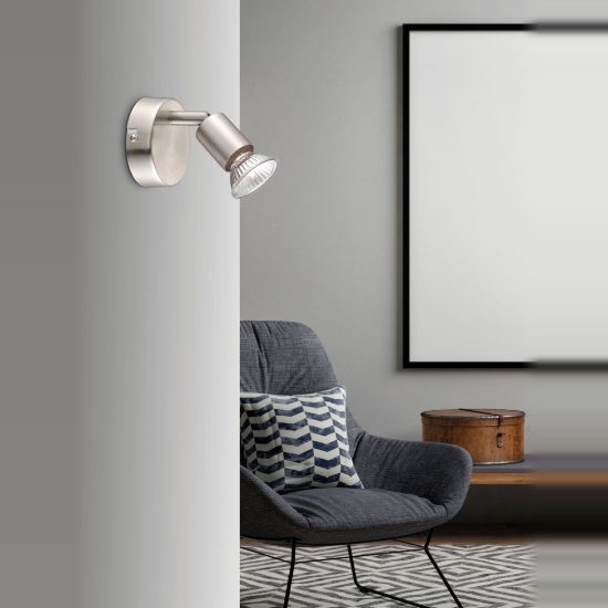 Applique con faretto moderno nichel orientabile