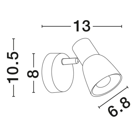 Applique da parete nichel opale vetro orientabile