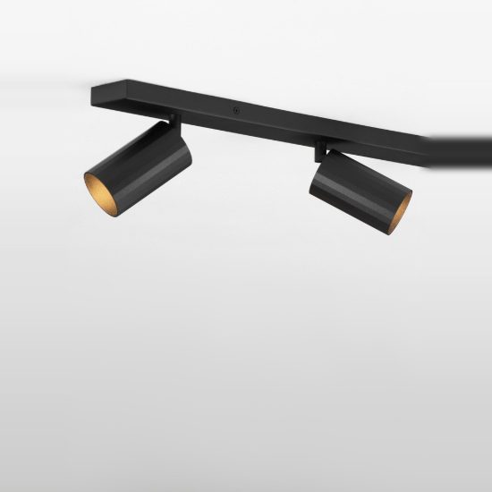 Plafoniera con 3 faretti orientabili 60cm moderna nera per soggiorno
