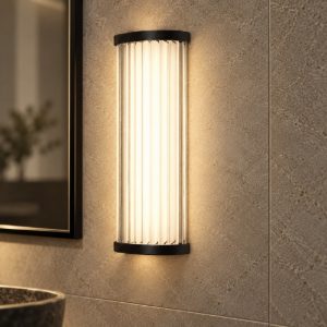 Applique per bagno moderna nero vetro led 11w cct 3000k 4000k 10cm