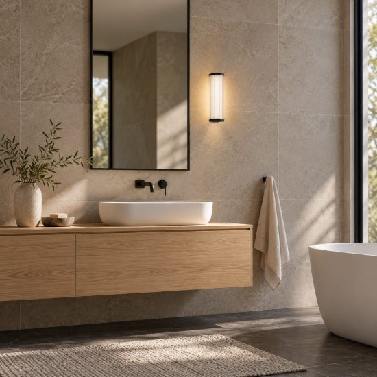 Applique per bagno moderna nero vetro led 11w cct 3000k 4000k 10cm