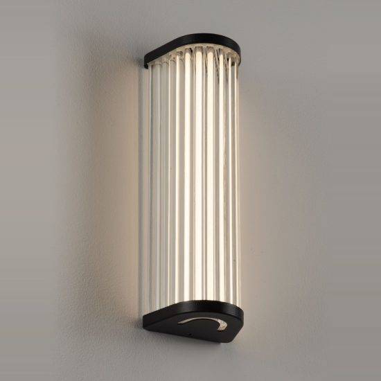 Applique per bagno moderna nero vetro led 11w cct 3000k 4000k 10cm