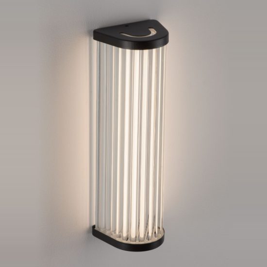 Applique per bagno moderna nero vetro led 11w cct 3000k 4000k 10cm