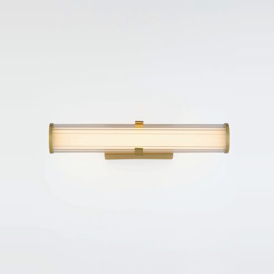 Applique per bagno moderna lineare oro vetro led 13w 3000k 8cm