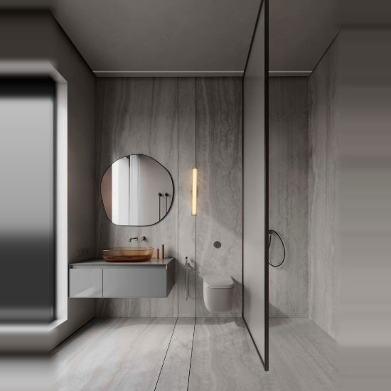 Applique lineare oro vetro per bagno led 23w 3000k 8cm