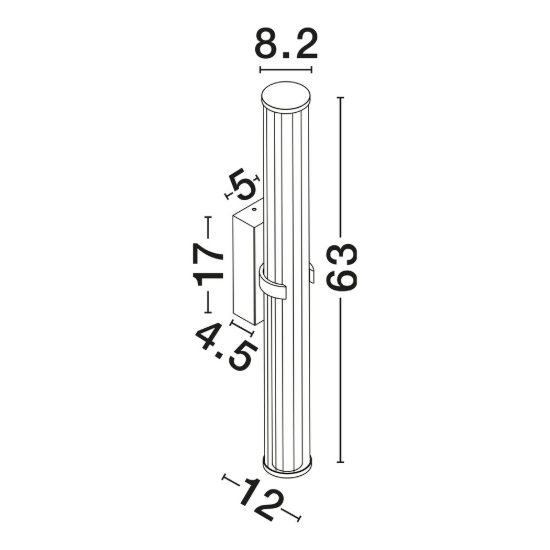 Applique lineare oro vetro per bagno led 23w 3000k 8cm