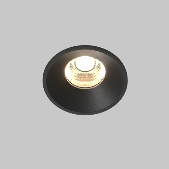 Faretto moderno nero da incasso led 3000k maytoni round