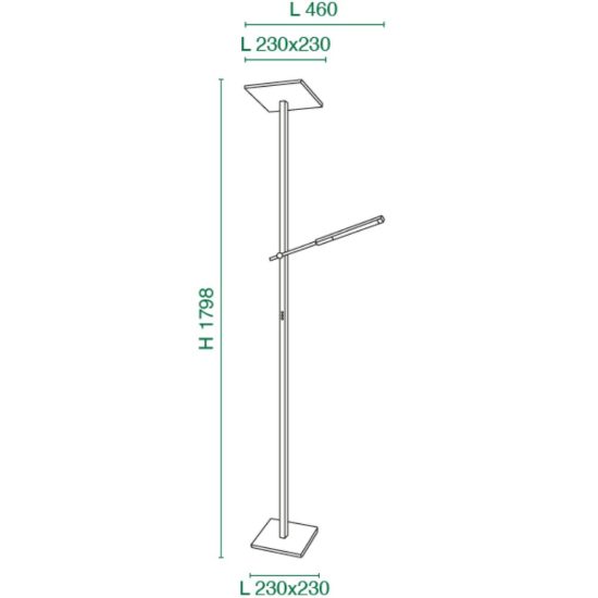 Fabas ideal lampada da terra led 40w 3000k bianca per soggiorno