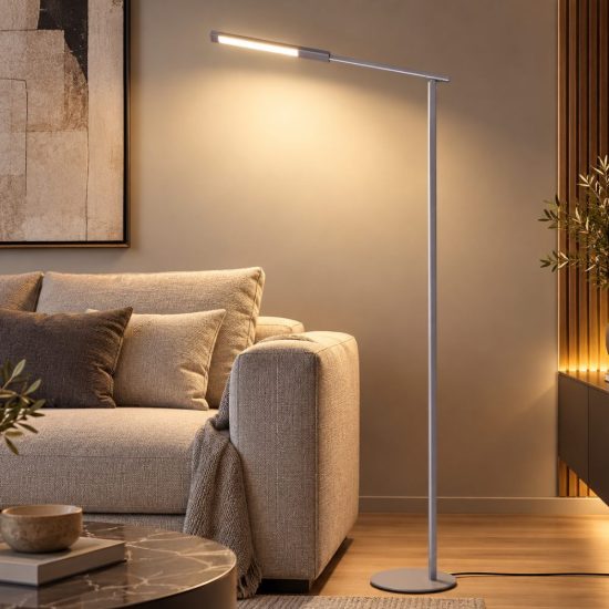 Fabas ideal lampada da terra led 10w cct 3000k 4000k 5000k 6000k grigio titanio