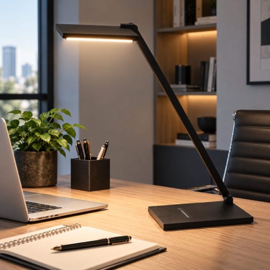 Fabas lampada da scrivania ufficio zermatt nero led 10w cct 3000k 3500k 4000k