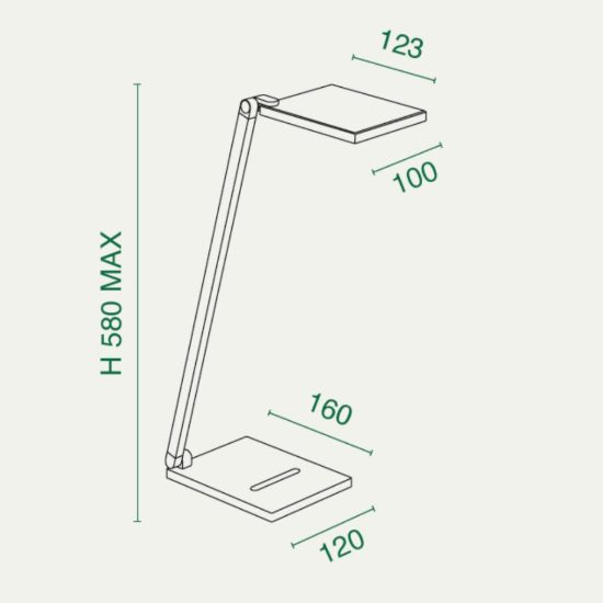 Fabas zermatt lampada da scrivania led 10w cct 3000k 3500k 4000k bianca