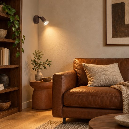 Applique con faretto orientabile ruggine