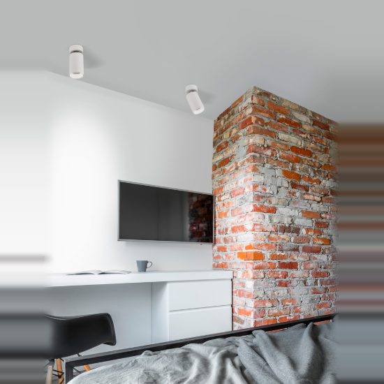 Faretto da soffitto orientabile per cucina moderno cilindro bianco 5,7x13cm