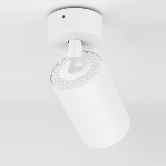 Faretto da soffitto orientabile per cucina moderno cilindro bianco 5,7x13cm