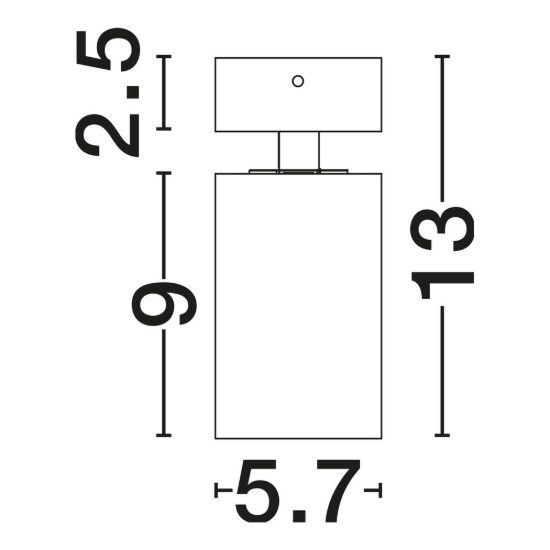 Faretto da soffitto orientabile per cucina moderno cilindro bianco 5,7x13cm