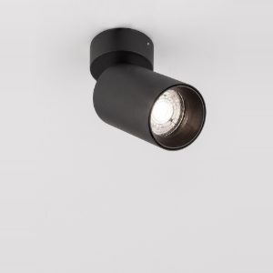 Faretto per cucina moderno cilindro nero da soffitto orientabile 5,7x13cm