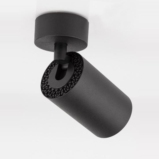Faretto per cucina moderno cilindro nero da soffitto orientabile 5,7x13cm