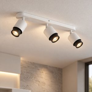 Plafoniera con faretti 3 luci orientabili 58cm cilindri bianca