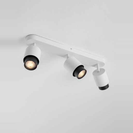 Plafoniera con faretti 3 luci orientabili 58cm cilindri bianca