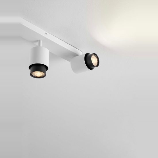 Plafoniera con faretti 3 luci orientabili 58cm cilindri bianca