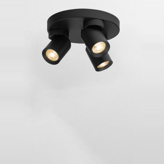 Plafoniera con 3 faretti orientabili per camera da letto moderna nera