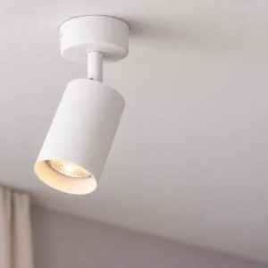 Faretto da soffitto orientabile per cucina moderno cilindro bianco 6x15,5cm