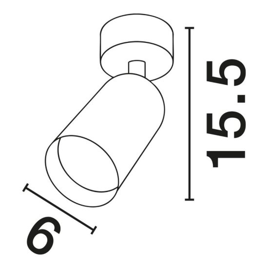 Faretto per cucina moderno cilindro nero da soffitto orientabile 6x15,5cm