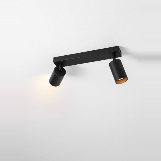 Plafoniera con faretti per camera da letto moderna cilindri nero