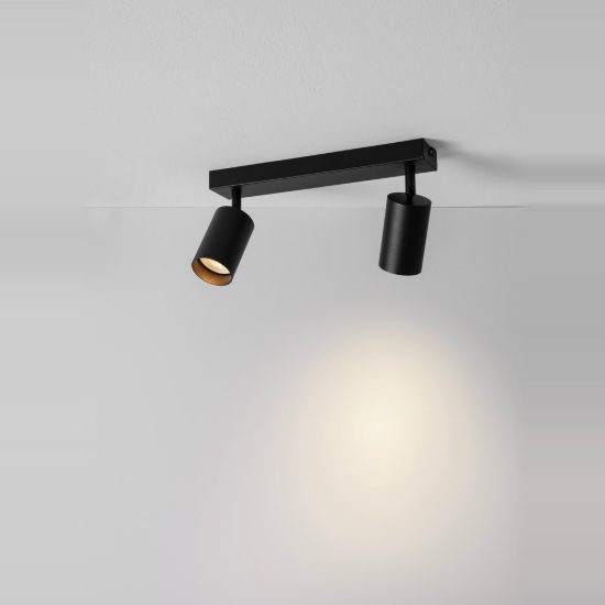 Plafoniera con faretti per camera da letto moderna cilindri nero