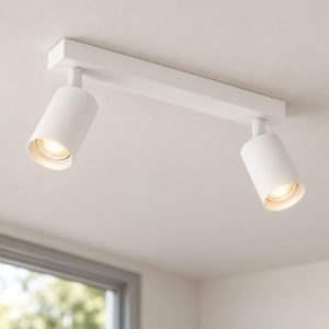Plafoniera con faretti orientabili moderna cilindri bianco per corridoio