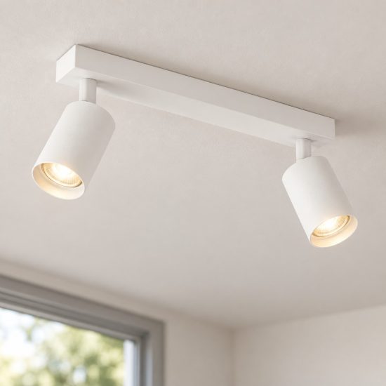 Plafoniera con faretti orientabili moderna cilindri bianco per corridoio