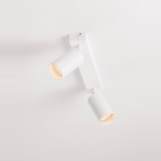 Plafoniera con faretti orientabili moderna cilindri bianco per corridoio