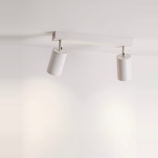 Plafoniera con faretti orientabili moderna cilindri bianco per corridoio