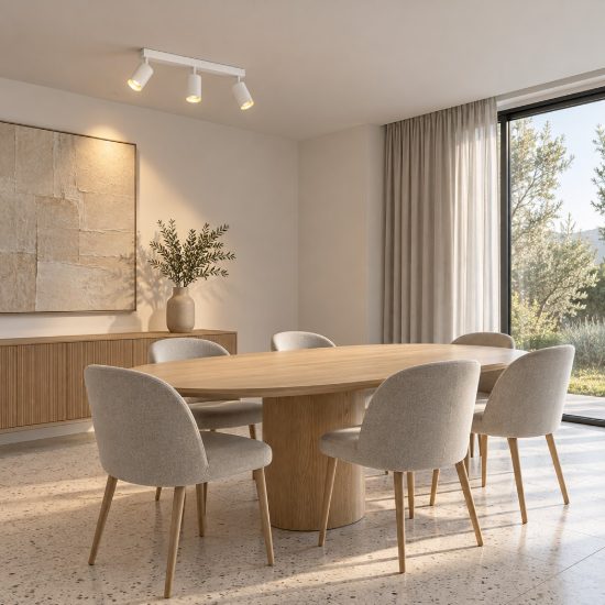 Plafoniera con 3 faretti orientabili da soffitto 45cm moderna cilindri colore bianco